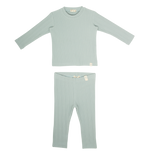 Mila Long Rib Set - Sage - Sleeve, Textile, Grey, Long-sleeved T-shirt, Active Shirt | Everetts Place