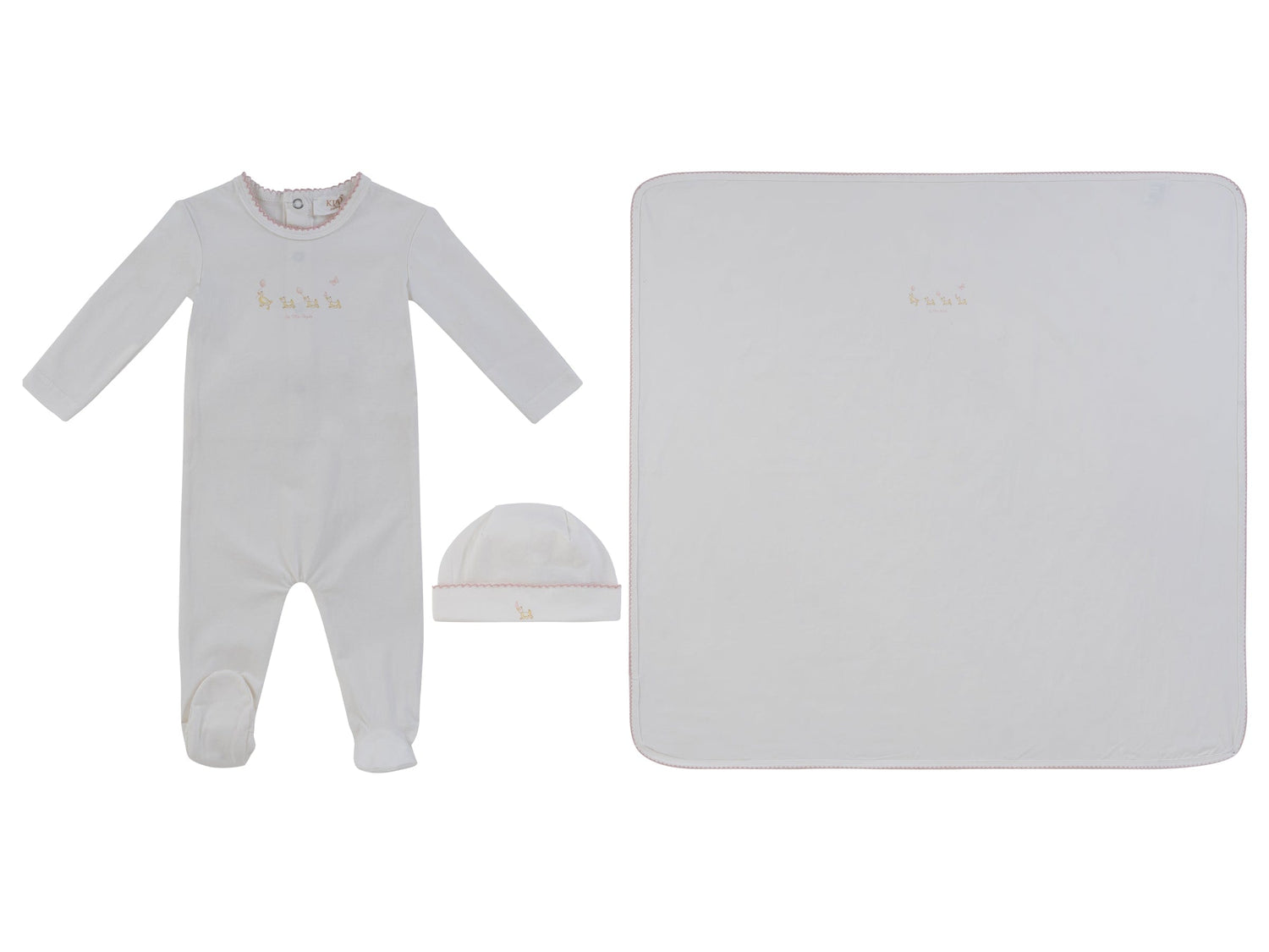 Mini Royals Cotton Footie 3PC Set - Pink - Label, Clothing, Hat | Everetts Place