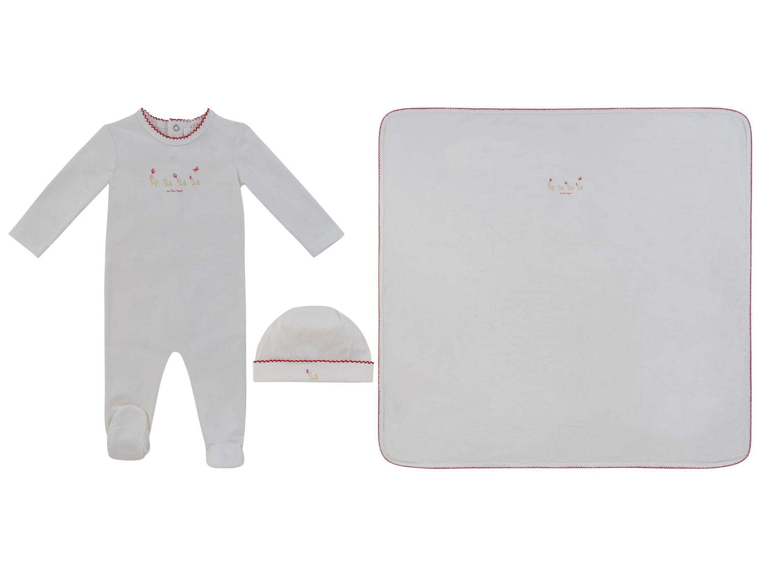 Mini Royals Cotton Footie 3PC Set - Red - Linens, Clothing, Hat | Everetts Place