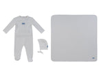 Enfant Rib Footie 3PC Set - White Blue - Baby & Toddler Clothing, Child, Baby Safety, Toddler, Clothing | Everetts Place