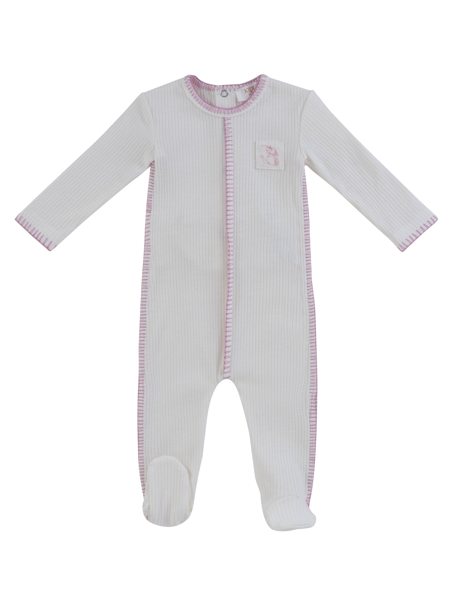 KIPP Collection Ribbed Baby Footie With Color Stitch and Front Patch For Babies by KIPP™ Collection at Everetts Place