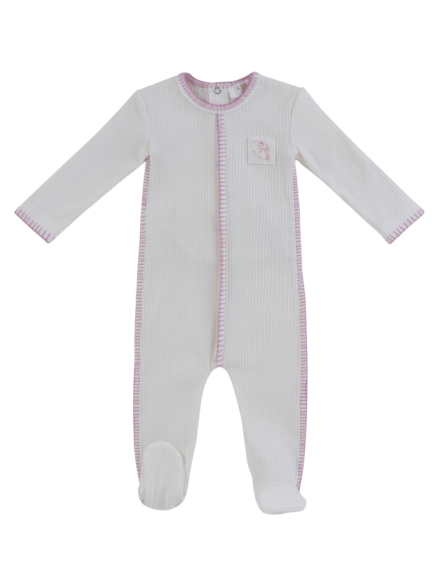 KIPP Collection Ribbed Baby Footie With Color Stitch and Front Patch For Babies by KIPP™ Collection at Everetts Place