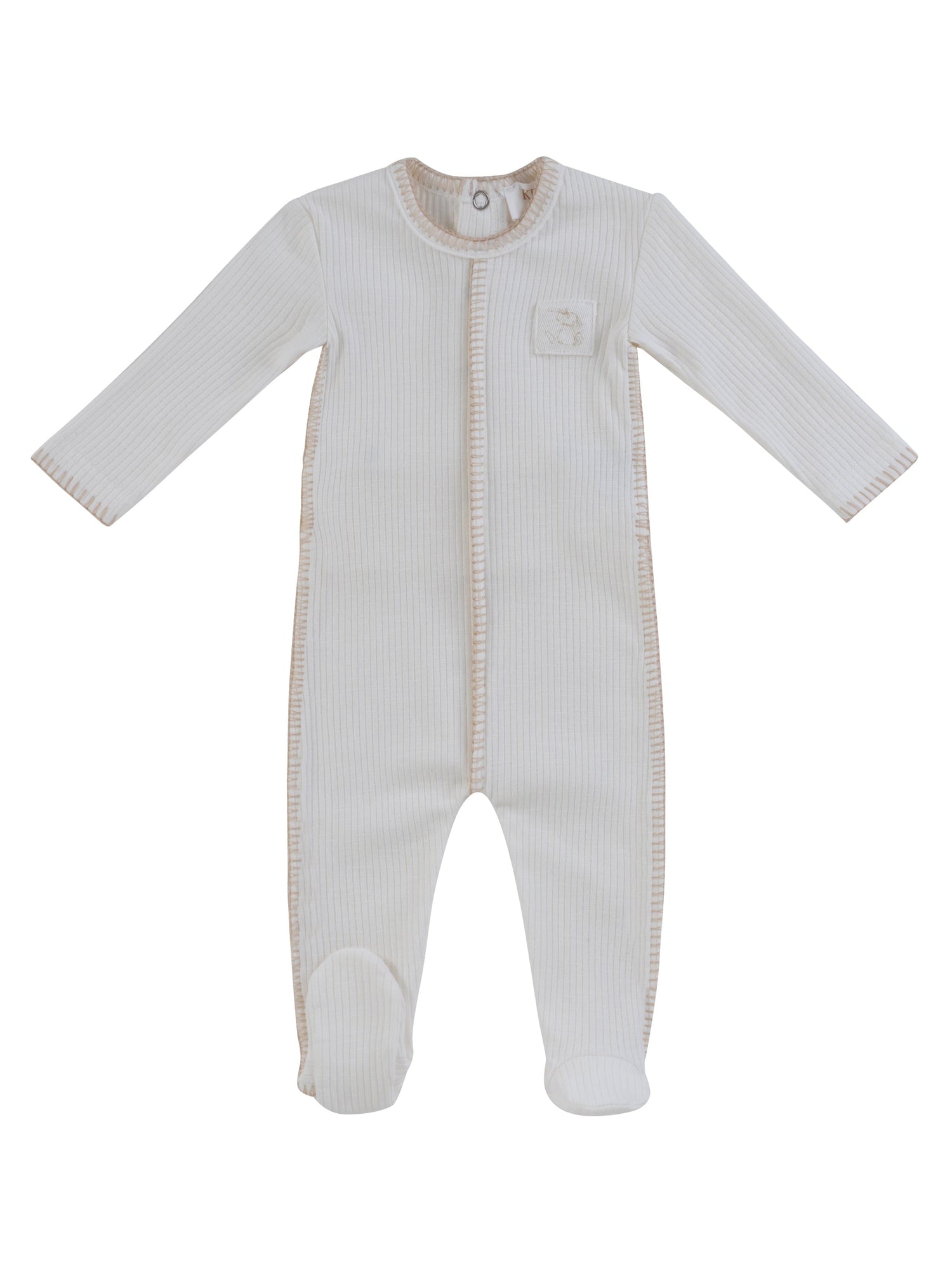 KIPP Collection Ribbed Baby Footie With Color Stitch Front Patch For Newborns by KIPP™ Collection at Everetts Place