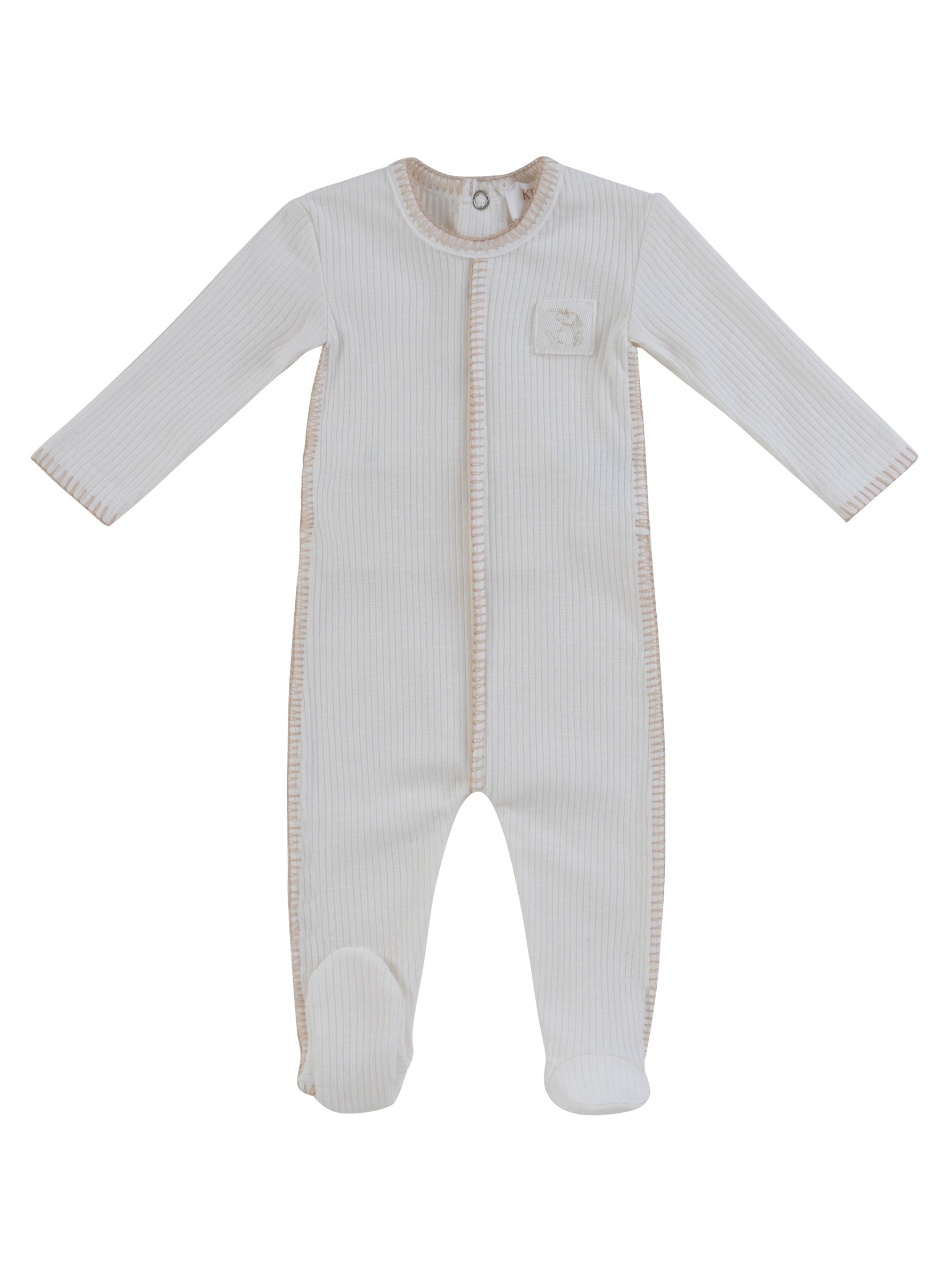 KIPP Collection Ribbed Baby Footie With Color Stitch Front Patch For Newborns by KIPP™ Collection at Everetts Place