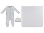 KIPP Collection Ribbed Baby Footie 3Piece Set With Patch Detail And Matching Hat by KIPP™ Collection at Everetts Place