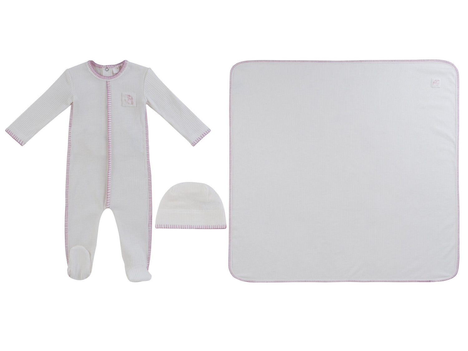 KIPP Collection Ribbed Footie 3Pc Set With Front Patch Details For Newborns by KIPP™ Collection at Everetts Place