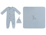 Baby Blocks Footie 3PC Set - Blue - Clothing, Hat | Everetts Place