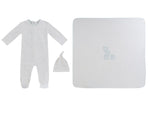 Baby Blocks Footie 3PC Set - White Blue - White, Baby & Toddler Clothing, Hat, Clothing | Everetts Place
