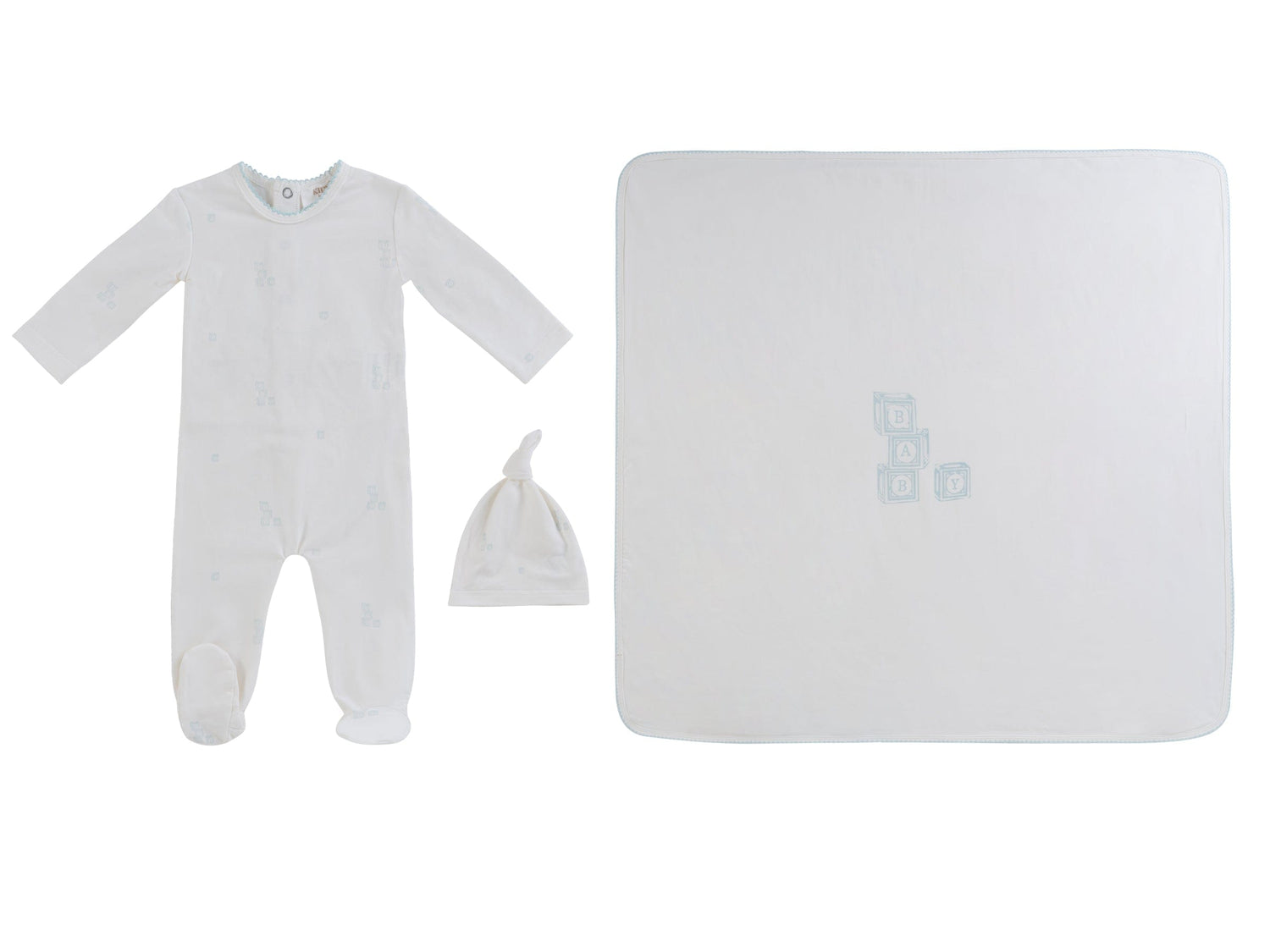 KIPP Collection Three Piece Baby Gift Set With Building Block Print For Newborns by KIPP™ Collection at Everetts Place