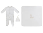 Baby Blocks Footie 3PC Set - White Stone - White, Baby & Toddler Clothing, Infant bodysuit, Clothing, Hat | Everetts Place