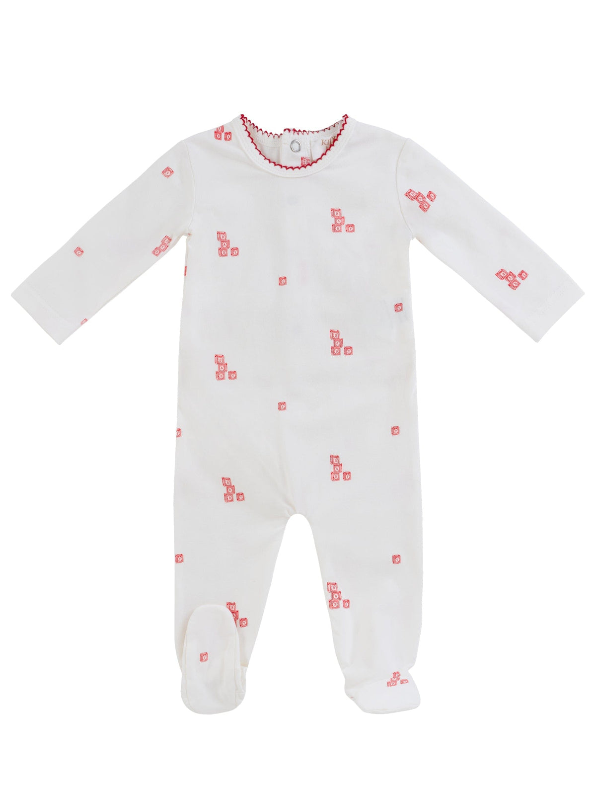 Baby Blocks Footie - White Red - Clothing, Shoe | Everetts Place