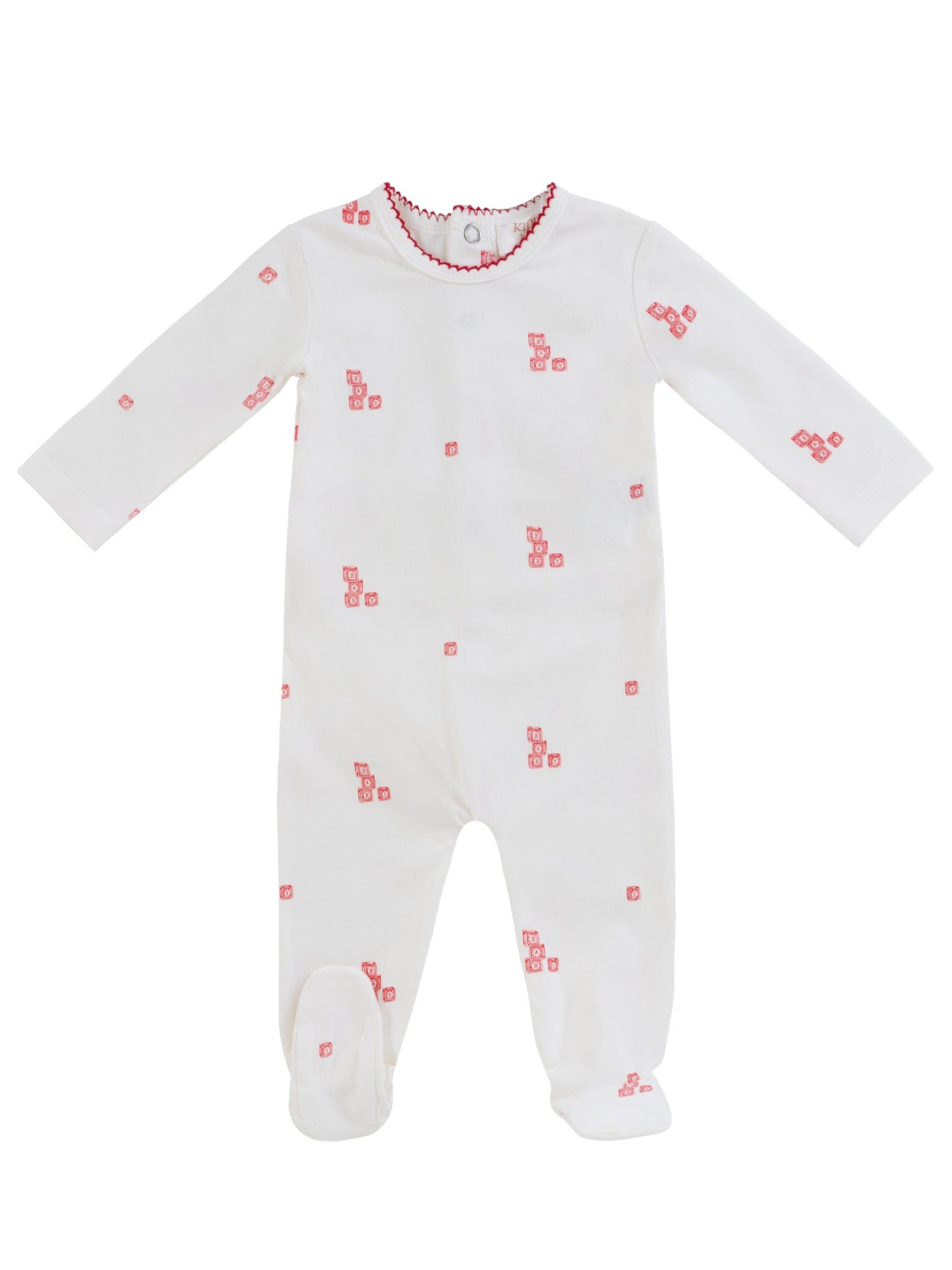 Baby Blocks Footie - White Red - Clothing, Shoe | Everetts Place