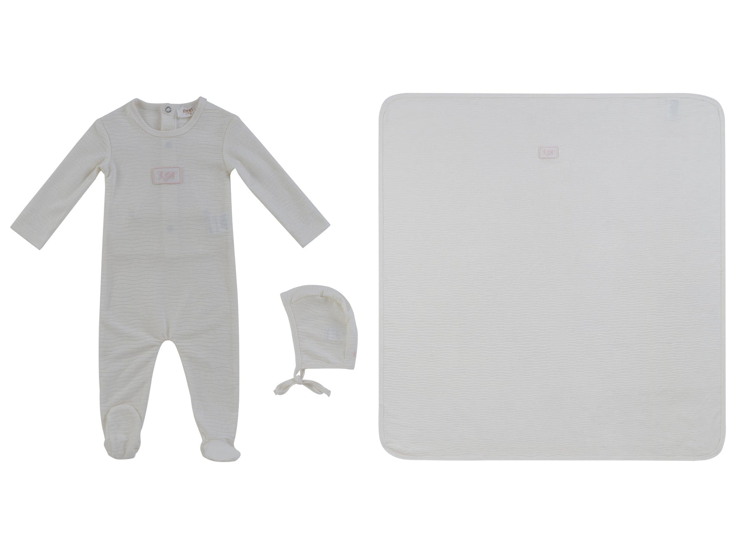 KIPP Collection 3 Piece Baby Gift Set With Patch Detail Pink For Babies