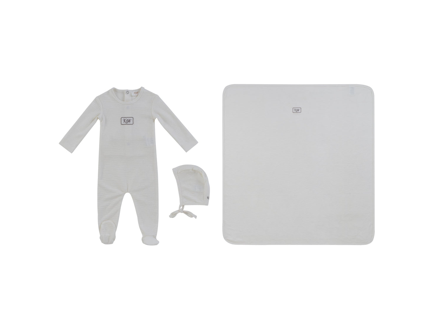 KIPP Collection Patch Footie 3Pc Gift Set With Hat And Blanket For Newborns