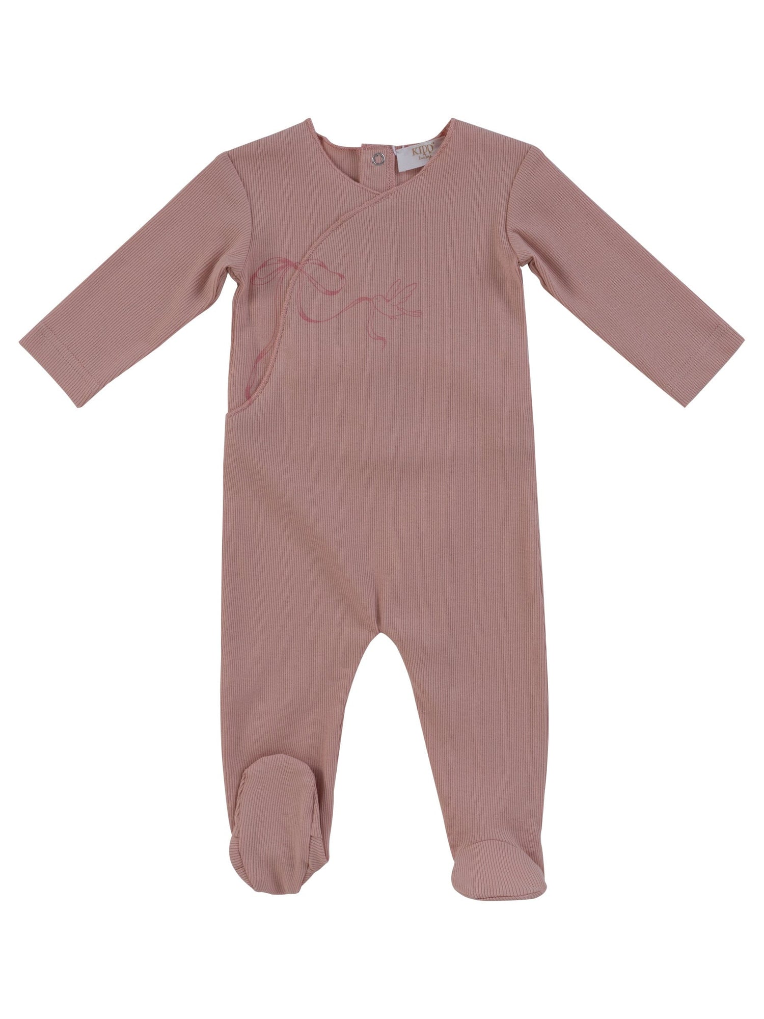 KIPP Collection Long Sleeve Baby Onesie With Wrap And Bird Graphic For Babies