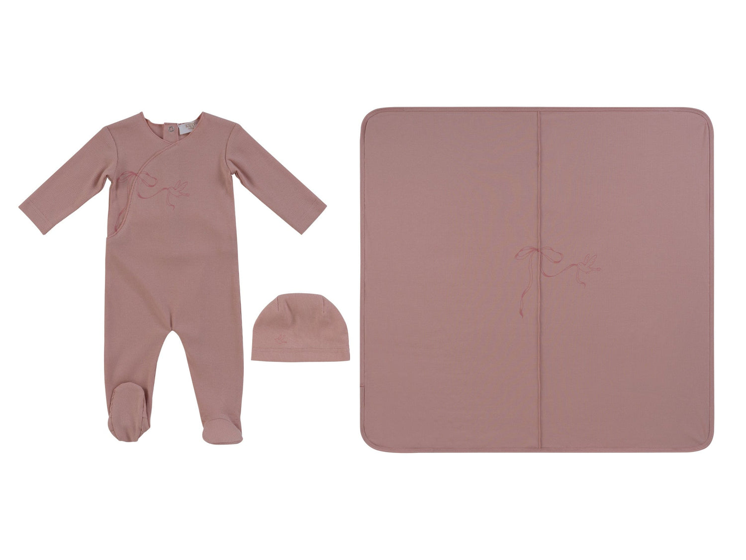 KIPP Collection Three Piece Baby Gift Set Flutter Bow Pink For Baby Girls by KIPP™ Collection at Everetts Place