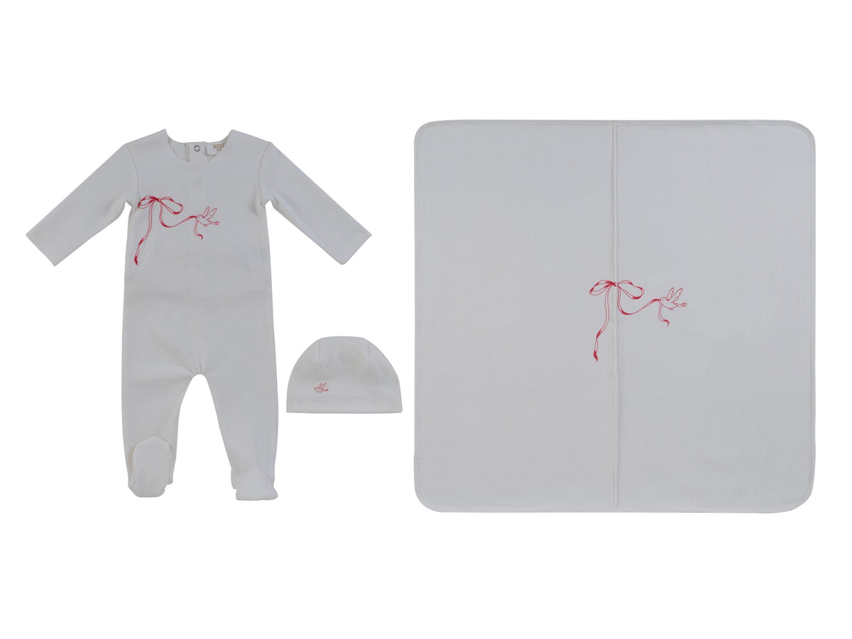 Flutter Bow Footie 3PC Set - Red - Hat, Clothing | Everetts Place