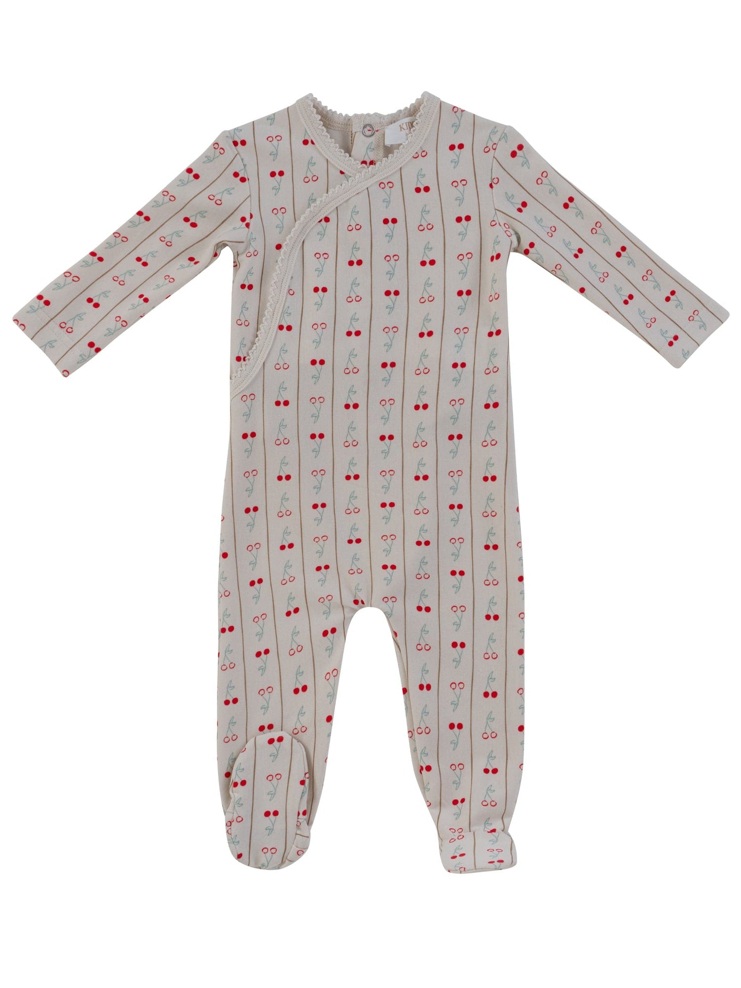 KIPP Collection Baby Onesie With Wrap Front Cherry Graphic For Babies