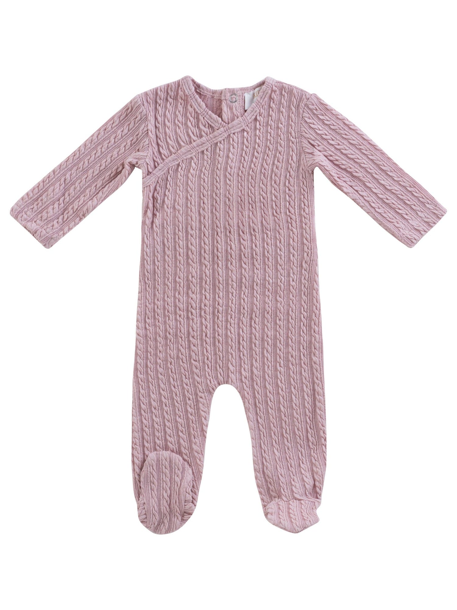 KIPP Collection Cable Knit Footie With Wrap Detail For Babies
