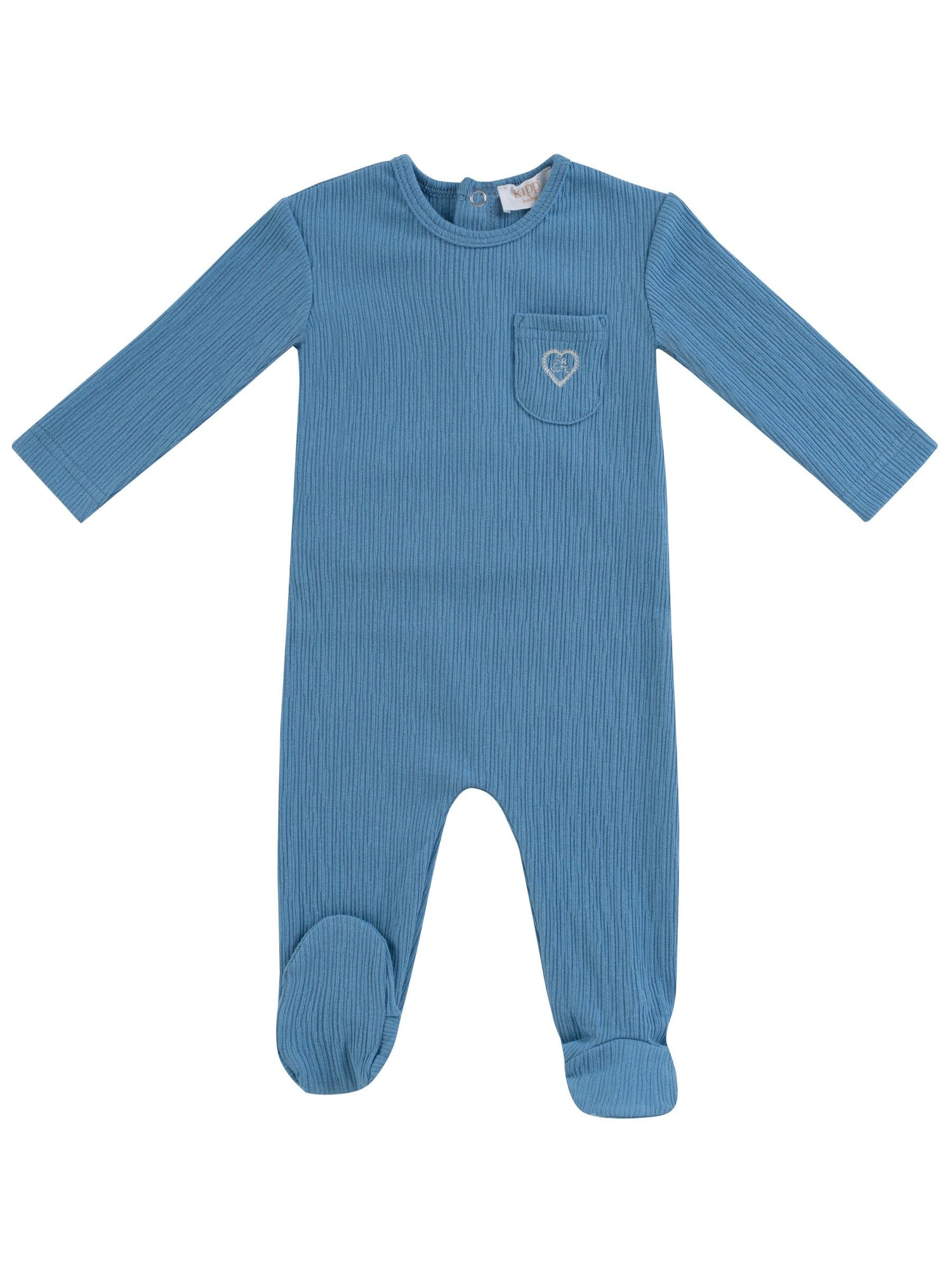KIPP Collection Long Sleeve Baby Onesie With Pocket Front Patch For Babies
