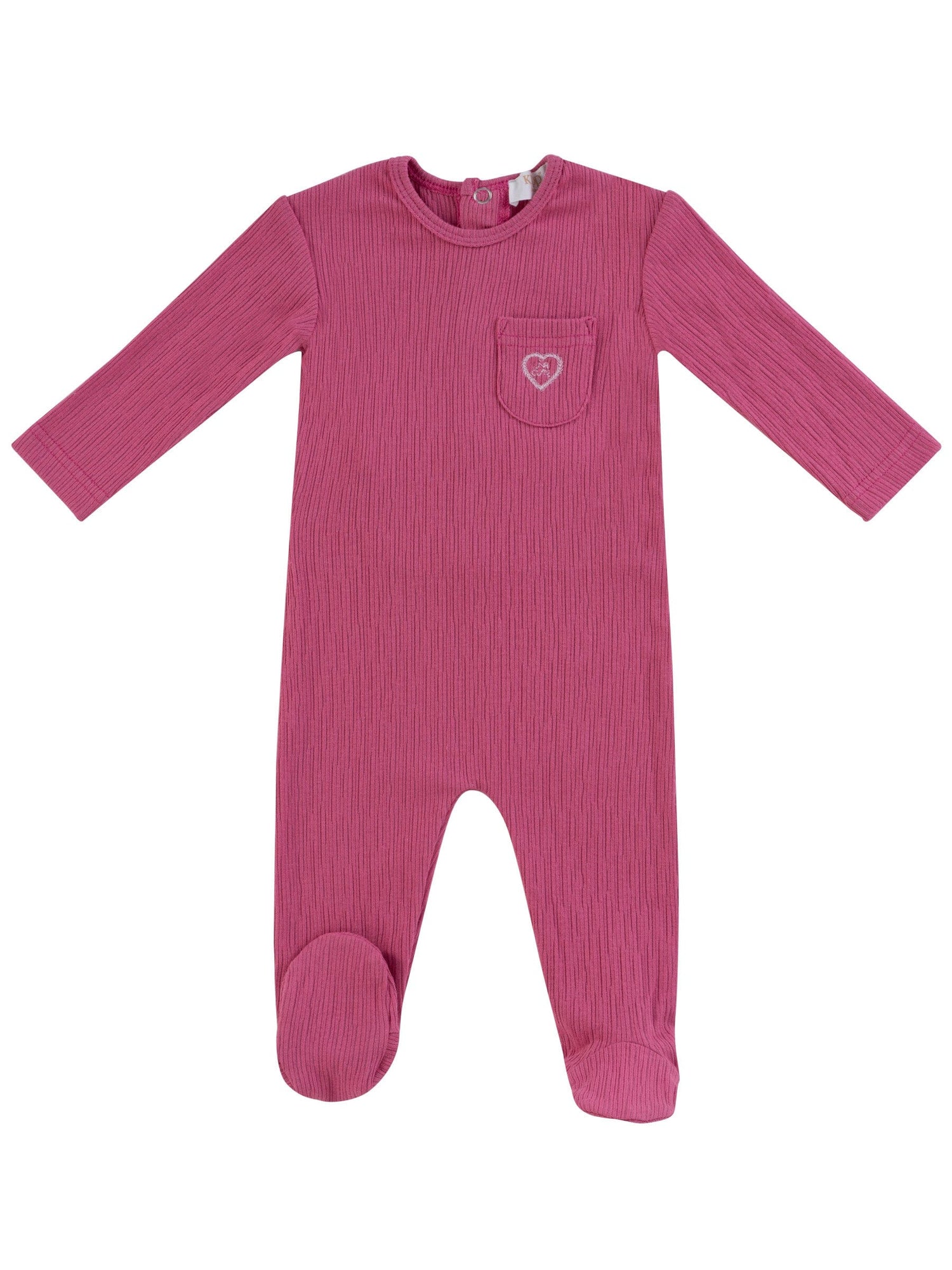 KIPP Collection Footed Baby Onesie with Pocket and Patch Detail for Babies