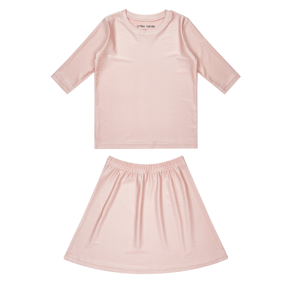 Sorbet Swim Set Pink For Girls Three Quarter Sleeve Shirt And Skirt