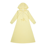 Pastel Terry Maxi Dress - Yellow - Sleeve, Dress, One-piece garment, Hood, Overcoat | Everetts Place