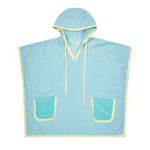 Colorblock Terry Poncho - Blue - Sleeveless shirt, Hood, Outerwear | Everetts Place