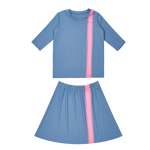 Sport Stripe Swim Set - Blue, Sleeve, Textile, Fashion, Active Shirt | Everetts Place
