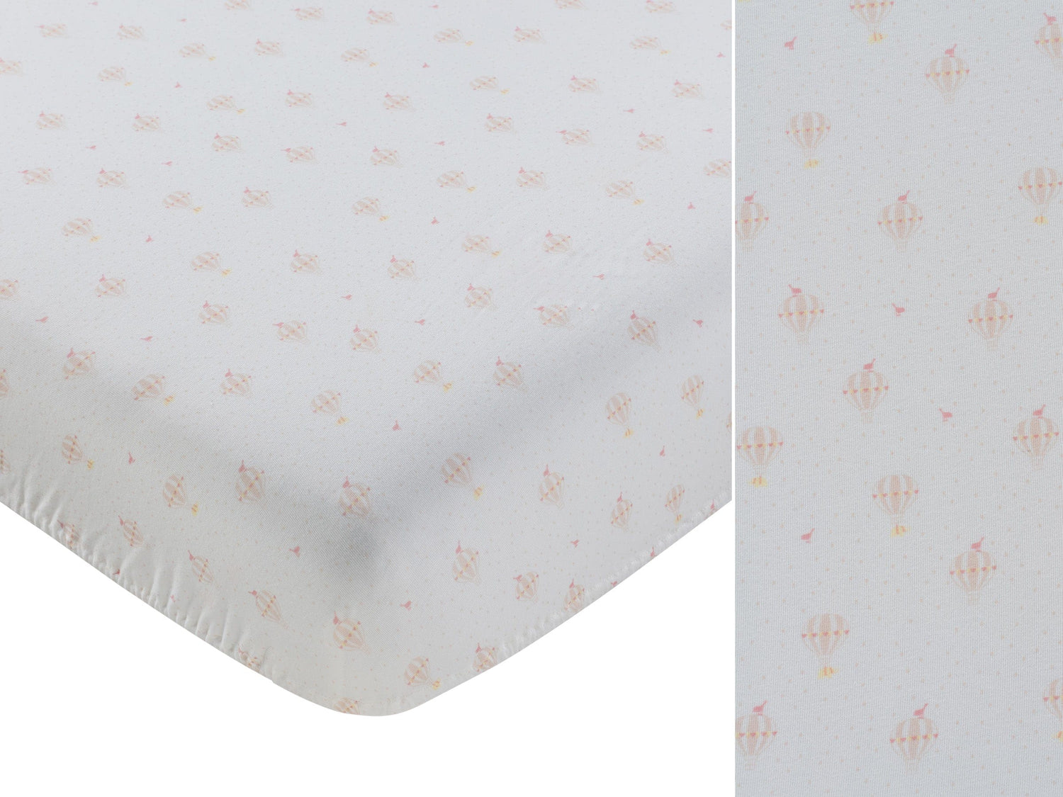 KIPP Fitted Full Crib Sheet With Pink Balloon Print For Baby Nurseries