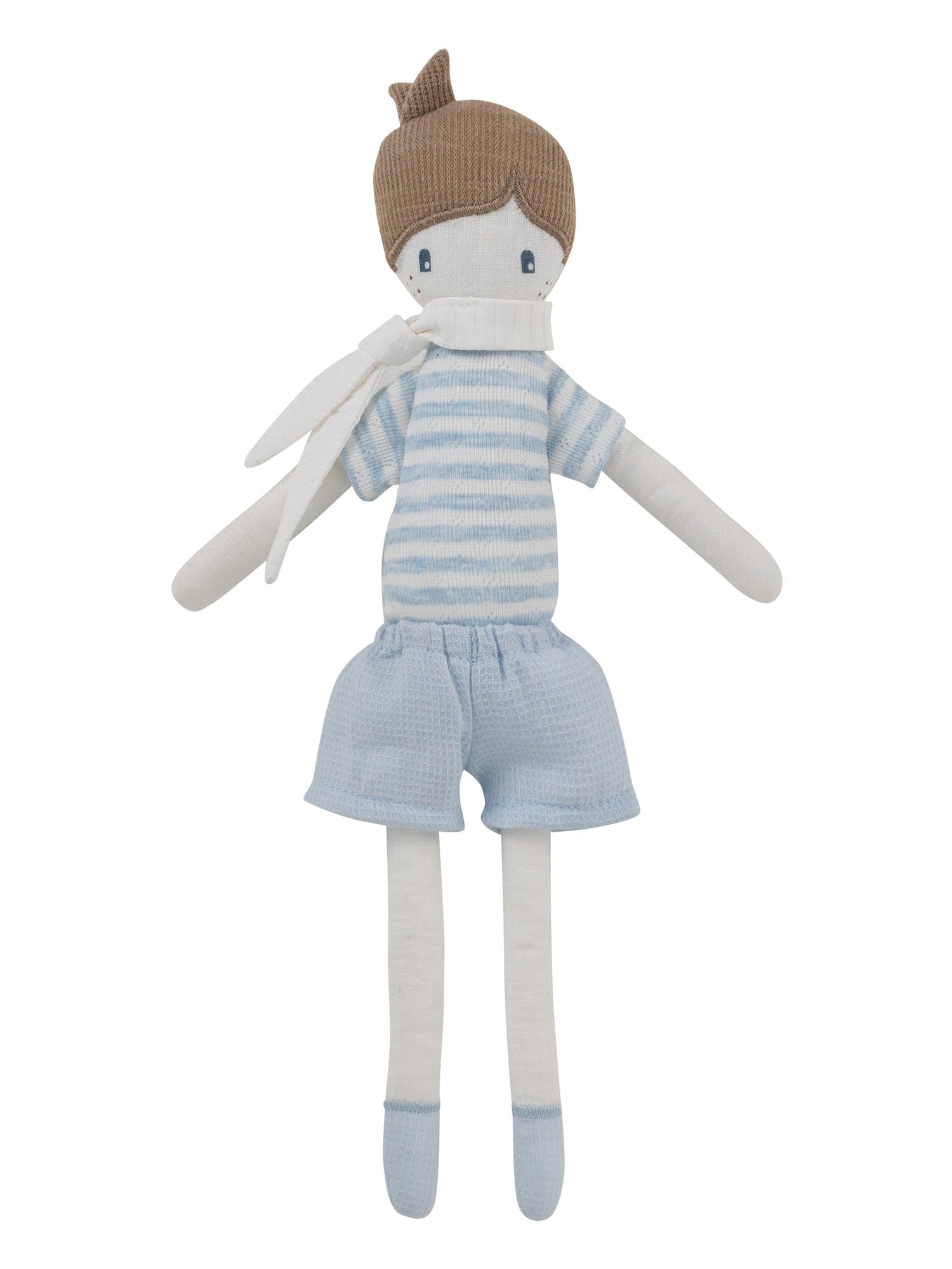KIPP Collection Plush Boy Doll With Striped Top And Neck Tie For Babies
