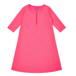 Mesh Neon Swim Dress - Pink - Sleeve, Dress, Textile, Fashion, Pink | Everetts Place