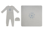 Carousel Footie 3PC Set - White Blue - Clothing, Hat | Everetts Place