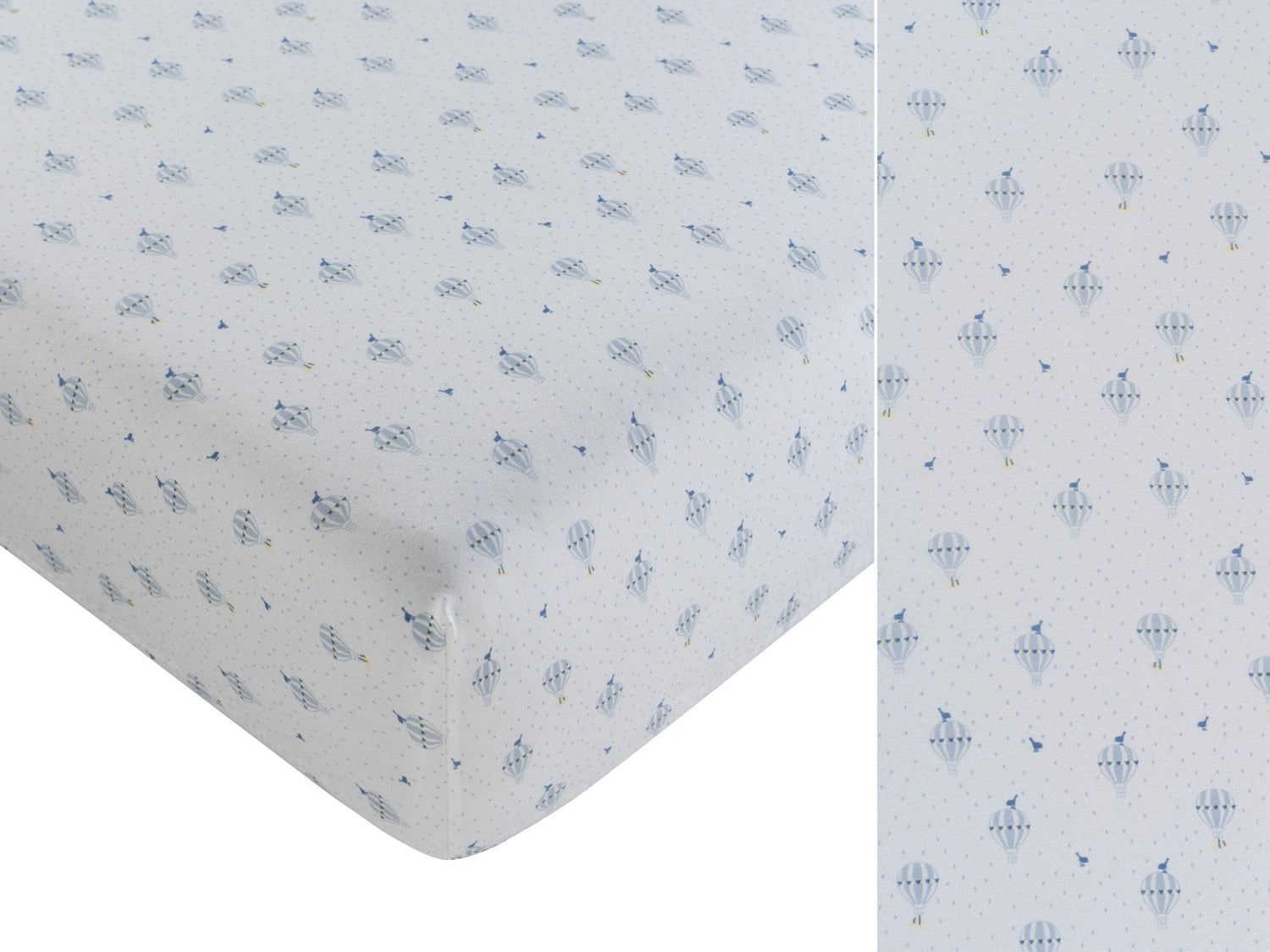 KIPP Collection Fitted Porta Crib Sheet With Hot Air Balloon Print For Babies