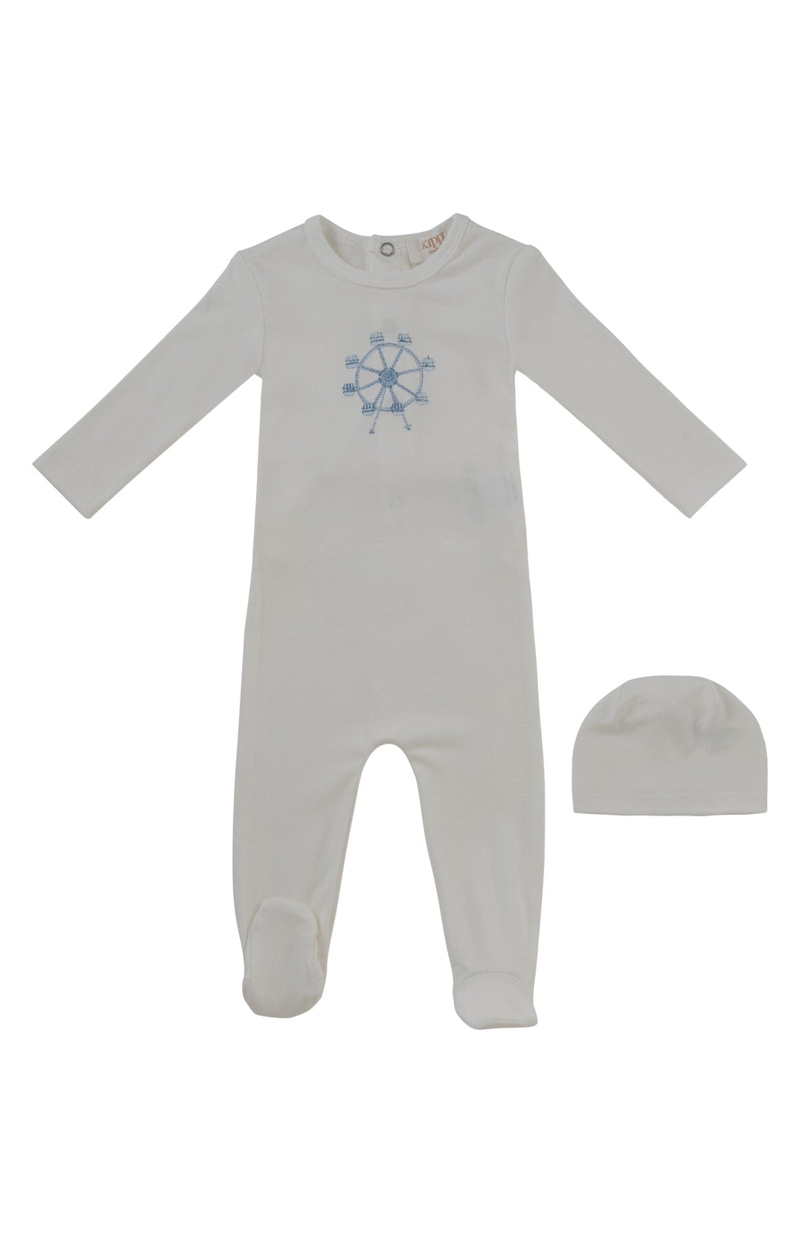 KIPP Collection Footie and Hat Set with Ferris Wheel Graphic for Babies