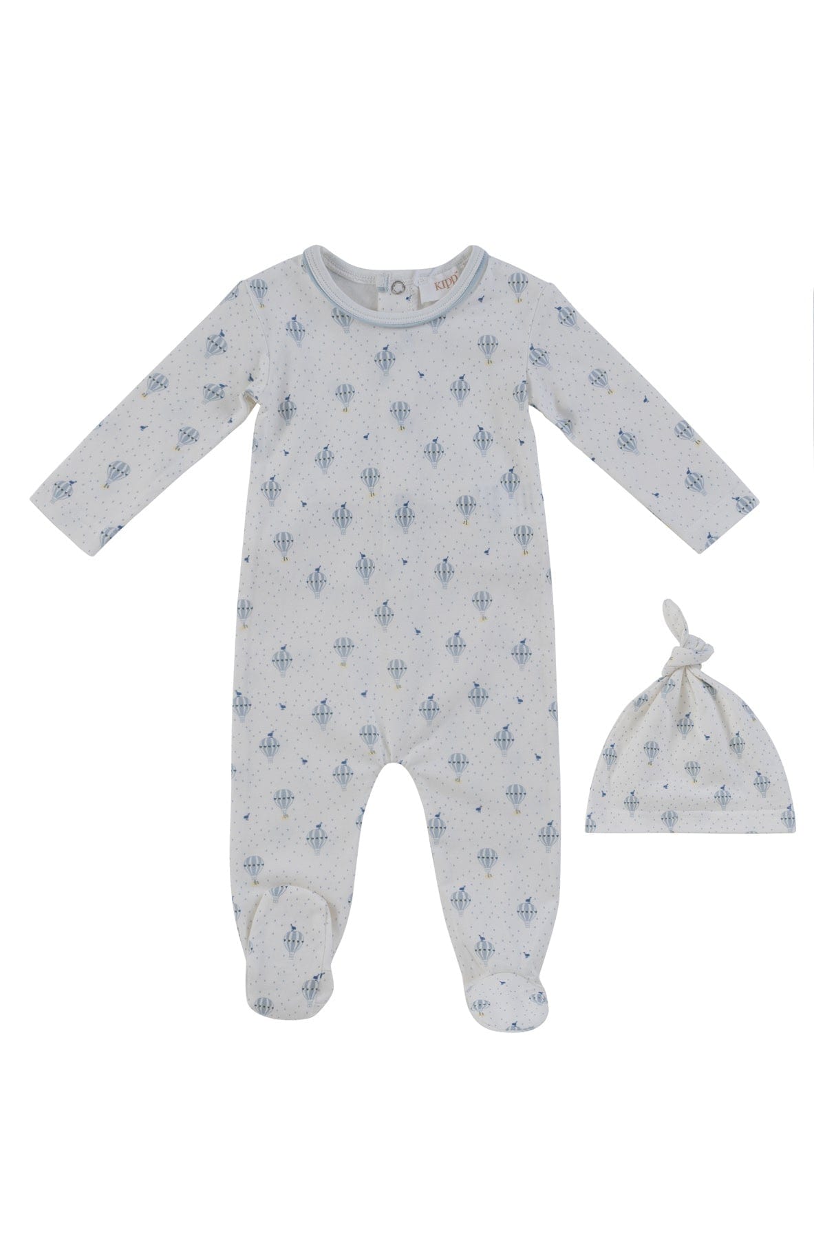 KIPP Collection Footed Onesie With Balloon Print And Hat For Baby Gift Set