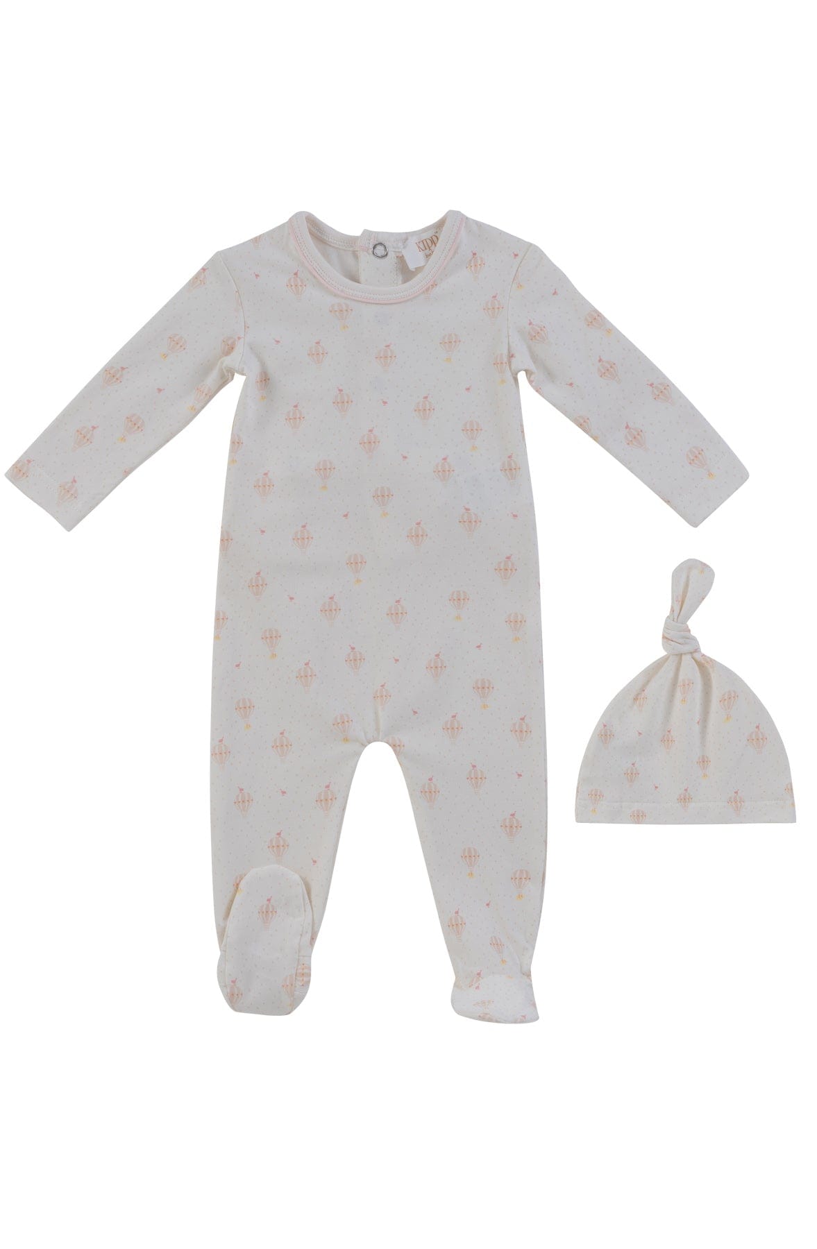 Kipp Collection Baby Footie With Hat Hot Air Balloon Print Gift Set For Babies