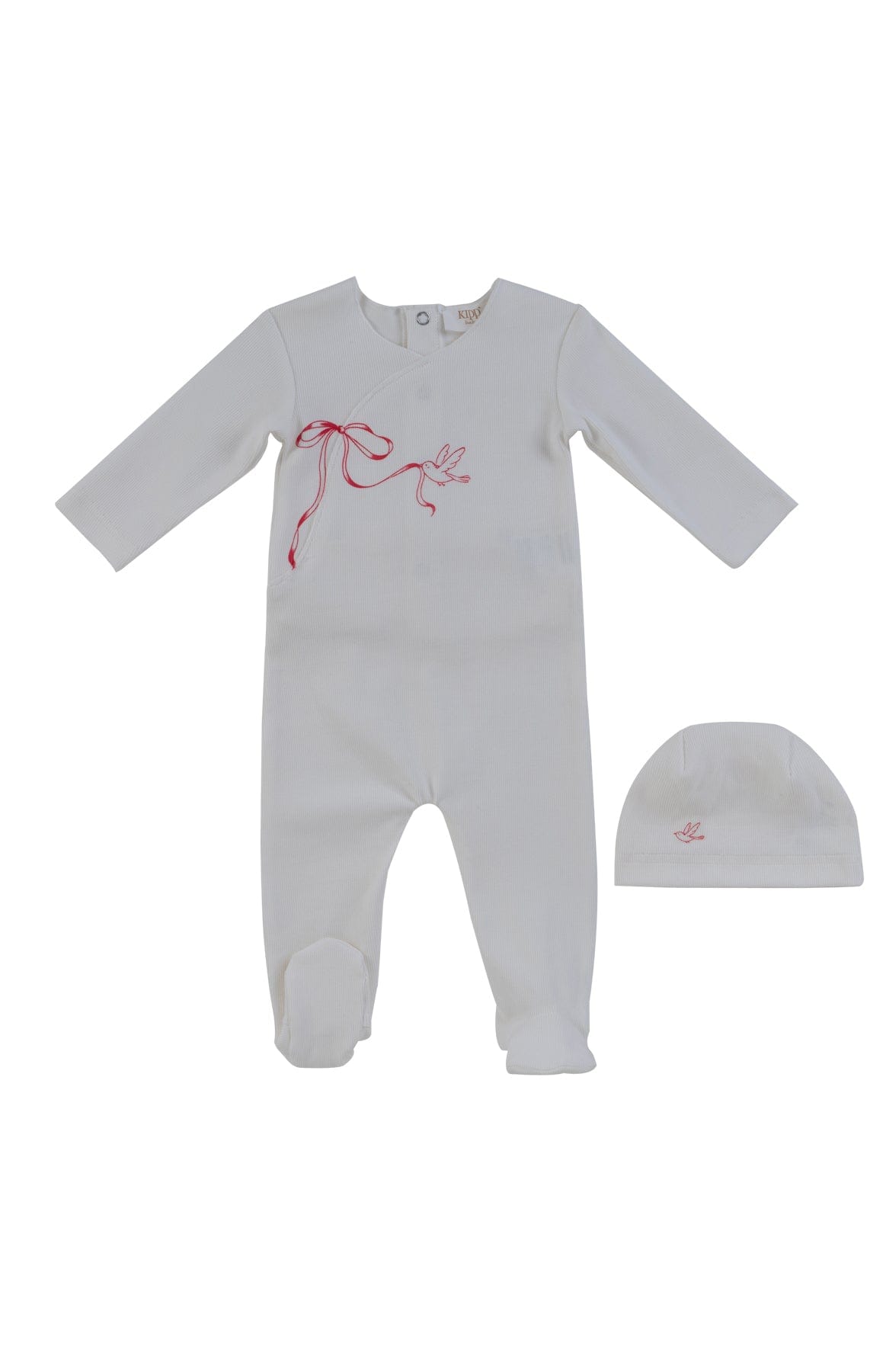 KIPP Collection Baby Gift Set Long Sleeve Onesie With Wrap And Bird Graphic