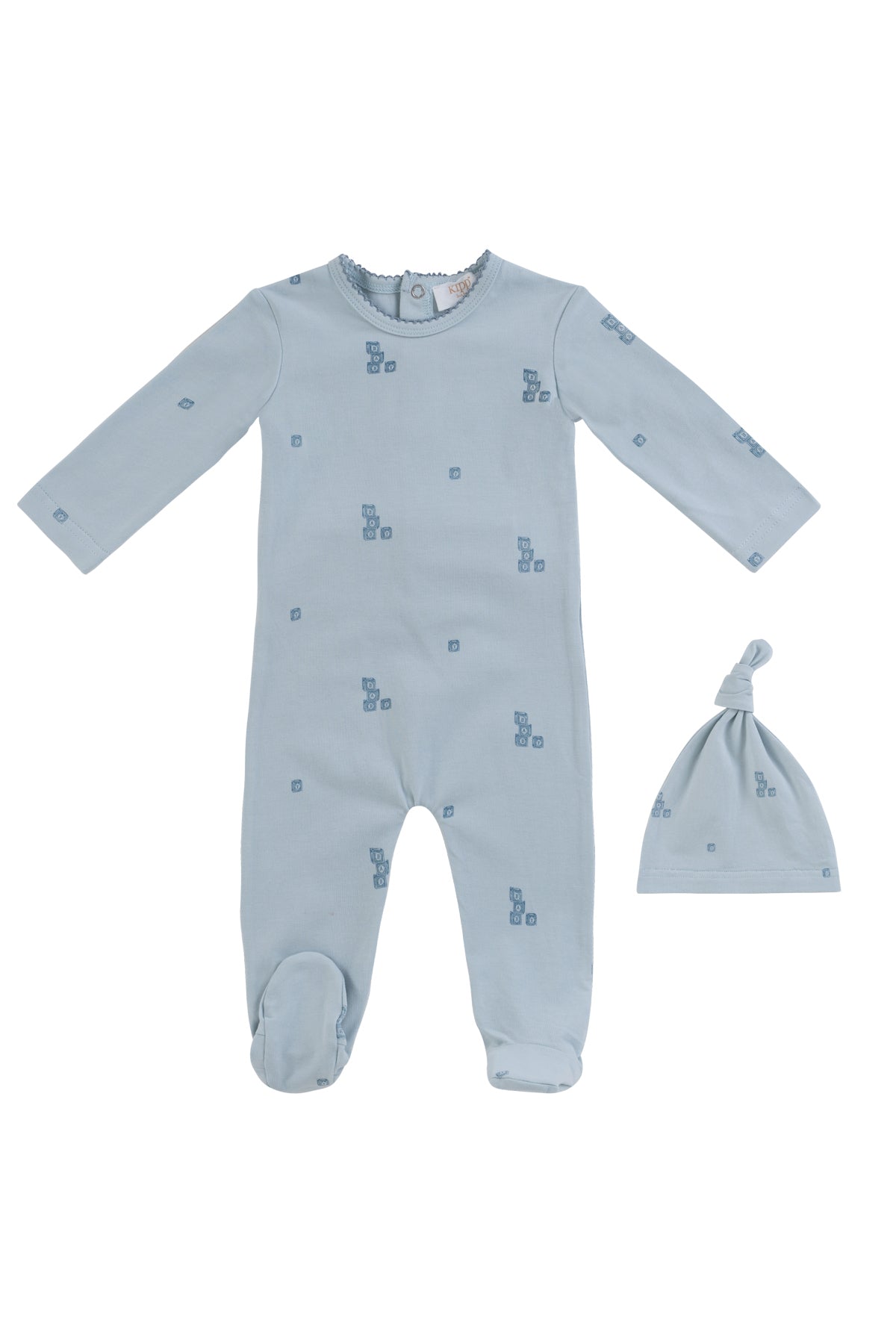Baby Blocks Footie + Hat - Blue - Clothing, Hat, Overall | Everetts Place