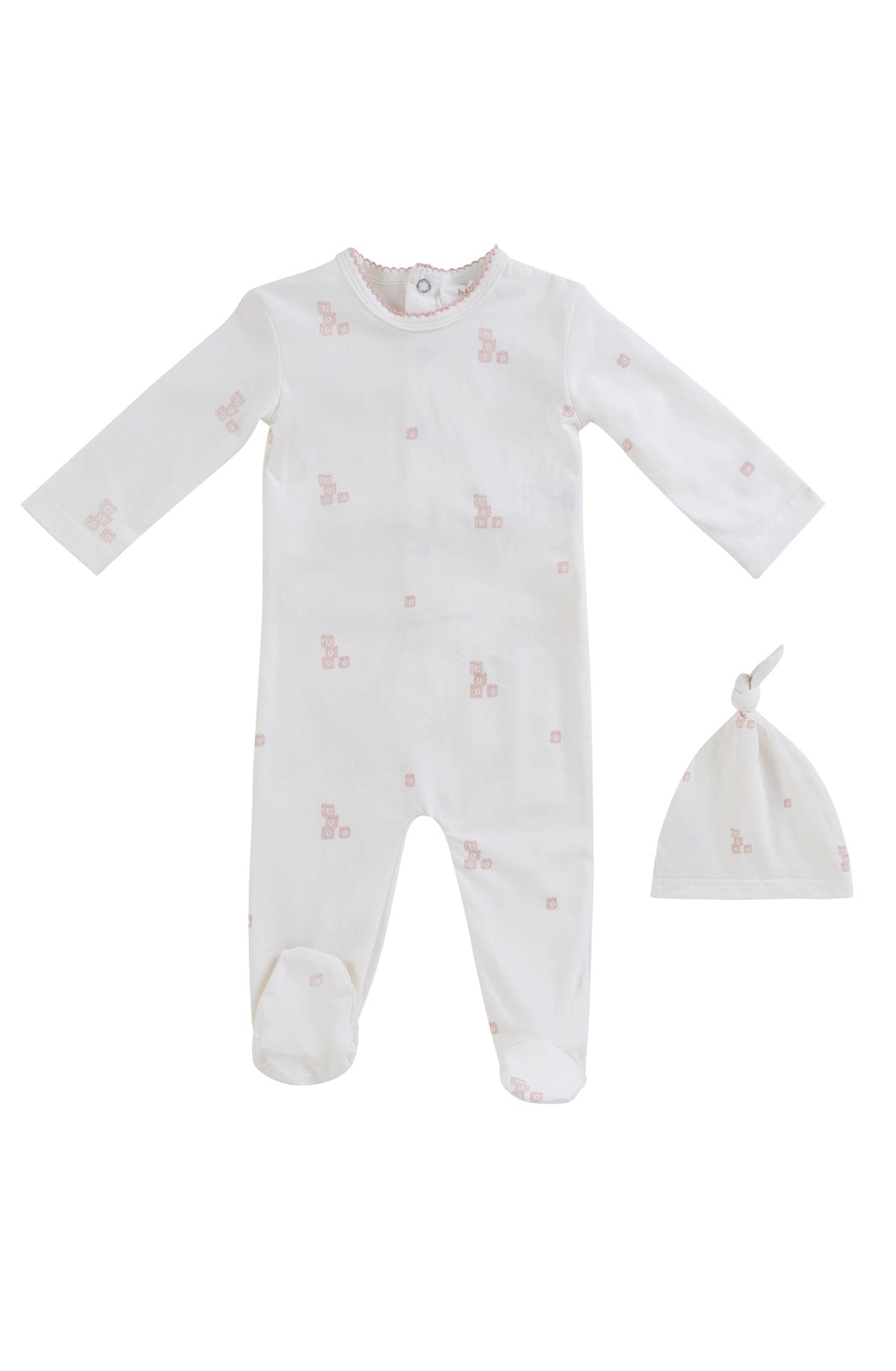 KIPP Collection Baby Footie Set With Building Block Print For Babies