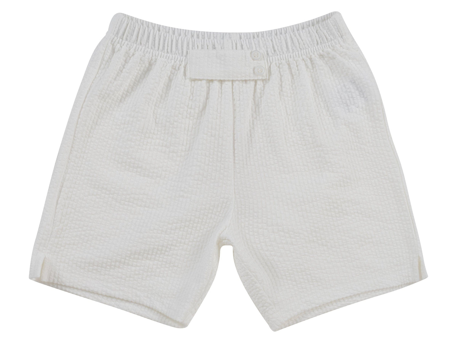 KIPP Collection Elasticized Textured Shorts with Double Button Detail for Women