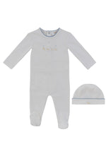 Mini Royals Cotton Footie + Hat - Blue - Hat, Clothing | Everetts Place