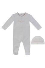 Mini Royals Cotton Footie + Hat - Pink - Clothing, Hat | Everetts Place