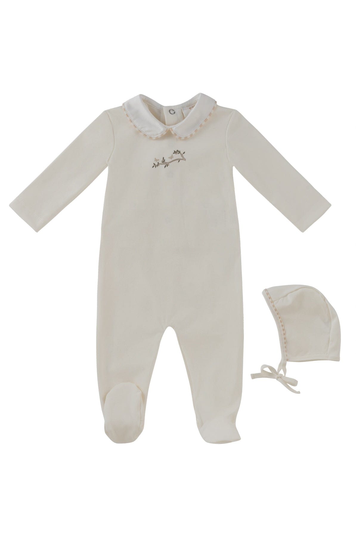 Kipp Collection Collar Footie With Matching Hat Baby Gift Set