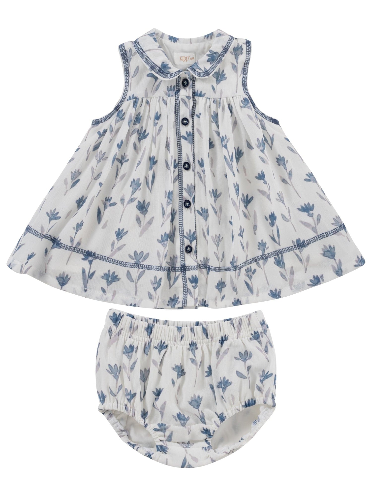 KIPP Collection Baby and Toddler Dress Set with Floral Print and Matching Bottom