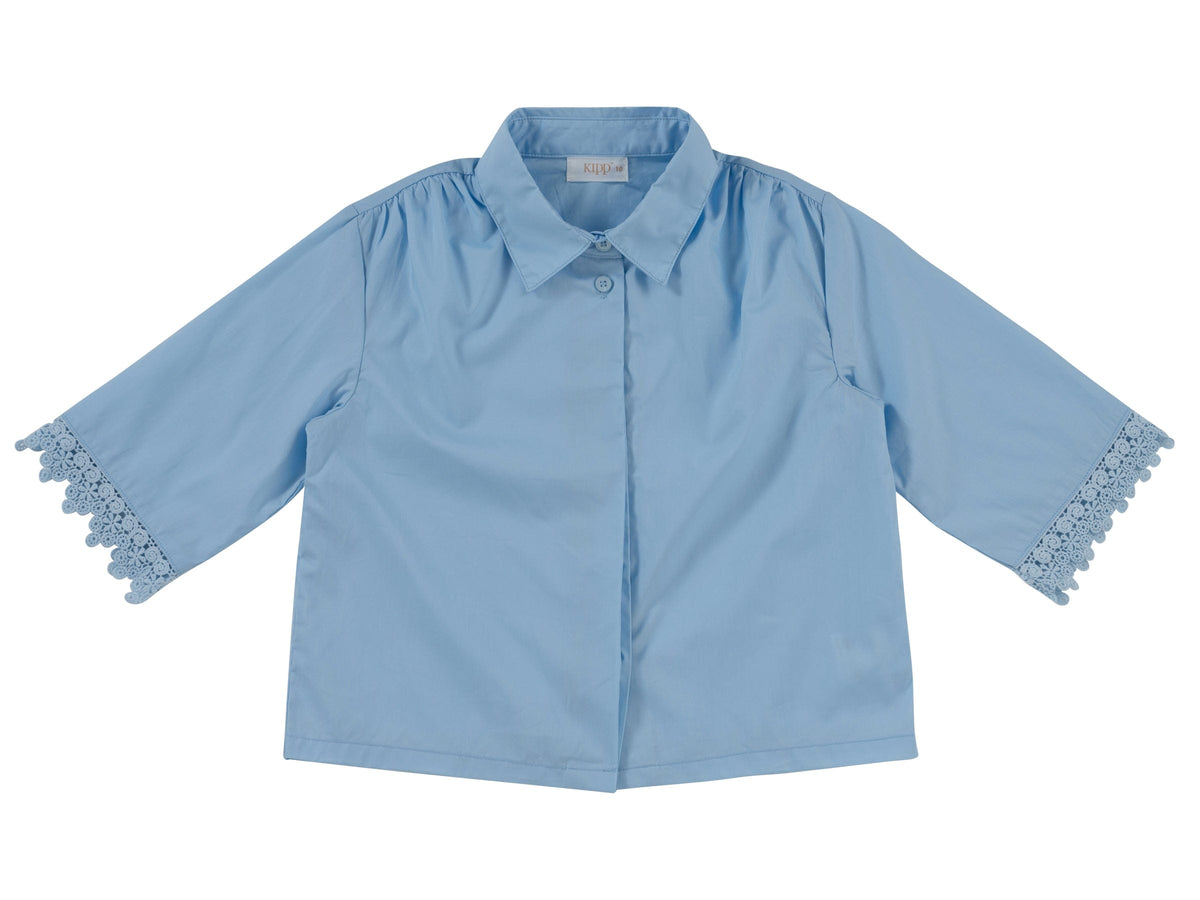 Zoe Top - Sleeve, Textile, Collar, Denim, Button | Everetts Place