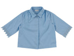 Zoe Top - Sleeve, Textile, Collar, Denim, Button | Everetts Place