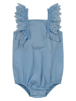 Zoe Bubble - Blue - Baby & Toddler Clothing, Ruffle, Embellishment, Pattern, One-piece garment | Everetts Place