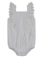 Zoe Bubble - White - Baby & Toddler Clothing, Textile, Ruffle, Sleeveless shirt, Embellishment | Everetts Place