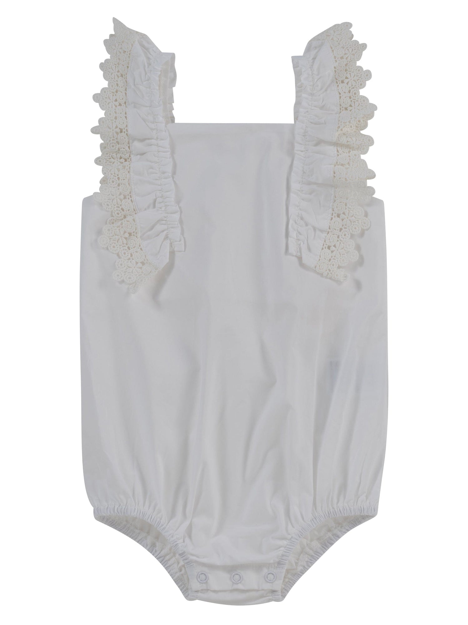 KIPP Collection Sleeveless Onesie With Ruffle Lace Straps For Baby Girls